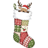 Funny cartoon Christmas sock with deer
