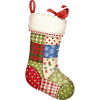 Cartoon Christmas sock with red bird