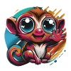 Kunterbunter Chibi Affe
