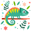 Chameleon (Plain and Leaves)