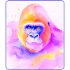 Gorilla-Porträt (Aquarell)