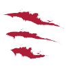 Three red brushstrokes