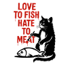 Amour Poisson Haine Viande Chat
