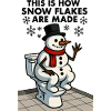 Snowman on Toilet Cartoon Funny 