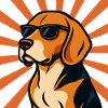 Beagle Dog with Retro Sunglasses