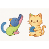 Playful Kitty and Yarn Duo
