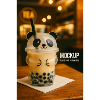 Panda Bubble Tea Cup Illustration