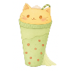 Kawaii Cat in Mint Bubble Tea