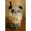 Panda Bubble Tea Cup Graphic