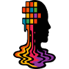 Rainbow Pixel Melt Portrait