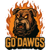 Go Dawgs Flames Bulldog