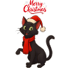 Black Cat Merry Christmas