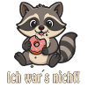 Ich war's nicht: Waschbär mit Donut