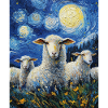 Mouton style Van Gogh Nuit étoilée