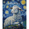 Mouton style Van Gogh Nuit étoilée