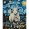 Sheep Van Gogh Style Starry Night