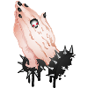 Gothic Praying Hands with Skull Ring