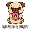 Kawaii dog with donut