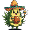 Funny Avocado T-Shirt Vegan & Cannabis Fans