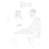 Poe and Skeleton Chess Duel