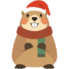 Groundhog with Scarf