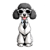 Poodle elegance in a tuxedo