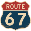 Route 67 Vintage Highway Sign Retro Road Trip