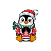 Penguin with Santa Hat Hot Chocolate