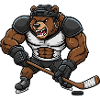 Muskulöser Bär Eishockeyspieler Cartoon 