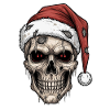 Creepy Santa Skull Skull Santa Hat