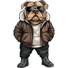 Bulldog Dog Cool Winter