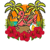 Tropical Flamingo Skeleton Sunset