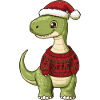 Dinosaur brontosaurus Christmas