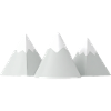 Minimalistische 3D-Schneeberge