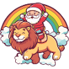 Lion Santa Claus Christmas