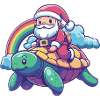 Turtle Santa Claus Christmas
