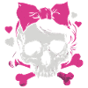 Pink Skull with Braids and Bows