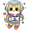 Stress-Free Rainbow Astronaut Cat
