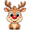 Rudolph Rentier Cartoon Weihnachtspullover
