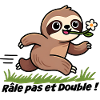 Curious Sloth and Flower