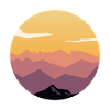 Circle Sunset Mountain Gradient
