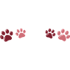 Two-tone red paw prints