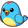 Cheerful Blue Bird Cartoon