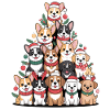 Weihnachtshunde Pyramide – Lustiger Xmas Look