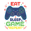 Eat Sleep Game Repeat Neon Controller