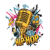 Hip Hop Microphone Neon Splash