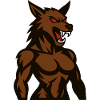 Wütender Braunwolf Maskottchen