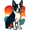 Buntes Boston Terrier Hundemotiv