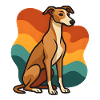 Greyhound dog in Sunset dog