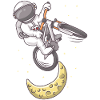 Astronaut Moon Bike Jump